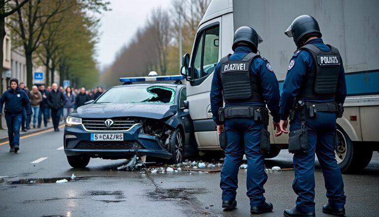 un grave accident s'est produit près de nantes lorsqu'un camion-plateau est entré en collision avec un véhicule de police. les agents, profondément choqués, partagent leurs témoignages sur cette expérience traumatisante. découvrez les détails de ce drame et les réactions des autorités.